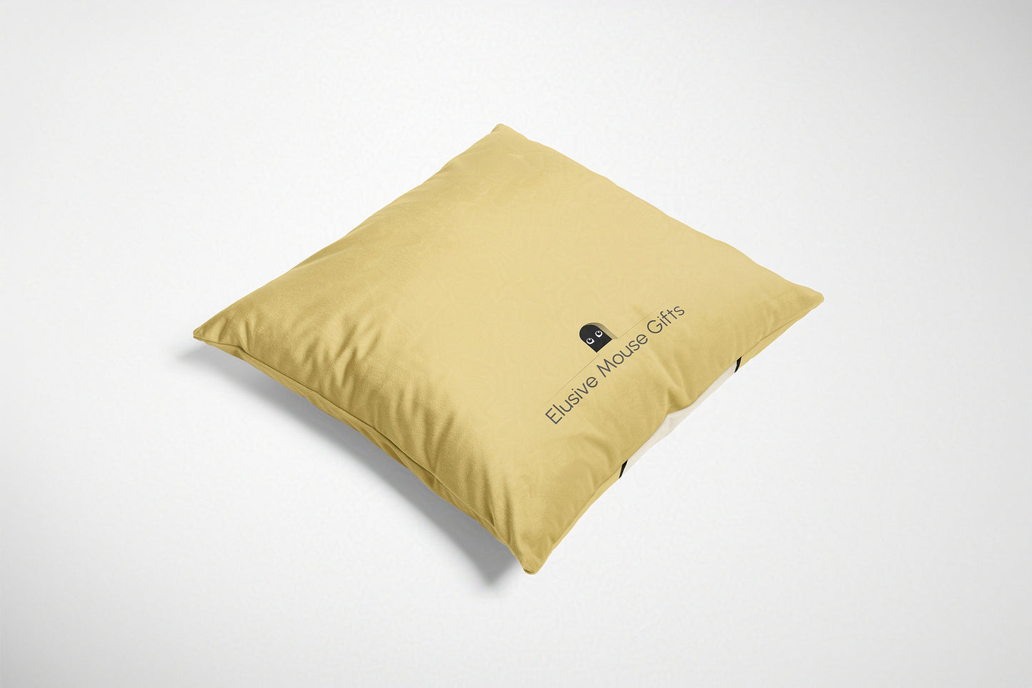 Yellow cushion back with a brand logo on a white background